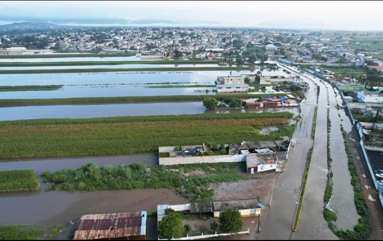 El desbordamiento del río Salado provocó las inundaciones. FACEBOOK/Gobierno Municipal Tlahuelilpan 2020-2024