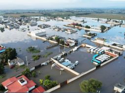 Autoridades de Tlahuelilpan, Hidalgo, compartieron hoy tomas aéreas de las inundaciones. FACEBOOK/Gobierno Municipal Tlahuelilpan 2020-2024