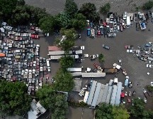 Zonas permanecen inundadas este miércoles en Tula, Hidalgo, tras las fuertes lluvias de ayer. AFP/F. Reyna