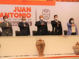 El secretario General del Gobierno de Jalisco, Enrique Ibarra Pedroza destacó el trabajo que realizó el presidente municipal, Juan Antonio González. CORTESÍA