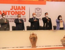 El secretario General del Gobierno de Jalisco, Enrique Ibarra Pedroza destacó el trabajo que realizó el presidente municipal, Juan Antonio González. CORTESÍA