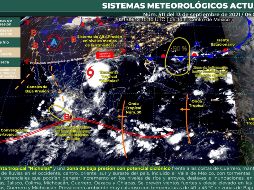 En la trayectoria pronosticada, el centro de 