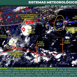 Tormenta tropical "Nicholas" podría convertirse en huracán hoy lunes