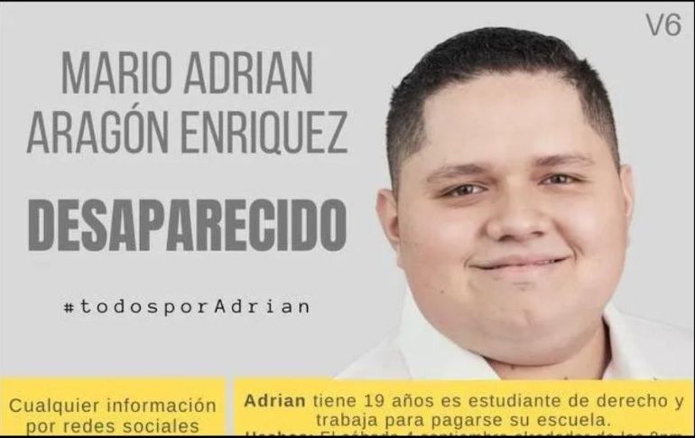 La desaparición del joven generó movilización en redes sociales, donde se impulsó el hashtag #TodosPorAdrian. ESPECIAL