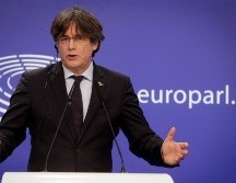 Fotografía del 9 de marzo de 2021 del expresidente de Cataluña, Carles Puigdemont, durante una rueda de prensa en el Parlamento Europeo en Bruselas. EFE/ARCHIVO