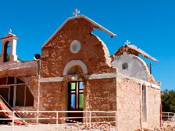 Un templo resultó dañado en  Roussochoria, en la isla de Creta, debido al sismo. EFE/N. Chalkiadakis