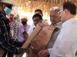 López Obrador en el evento con el pueblo yaqui, en Sonora.ESPECIAL/Presidencia