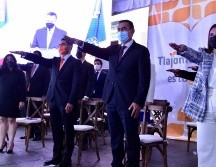 La toma protesta del nuevo gabinete del Ayuntamiento, encabezado por  Zamora (2 d). ESPECIAL/Gobierno de Tlajomulco