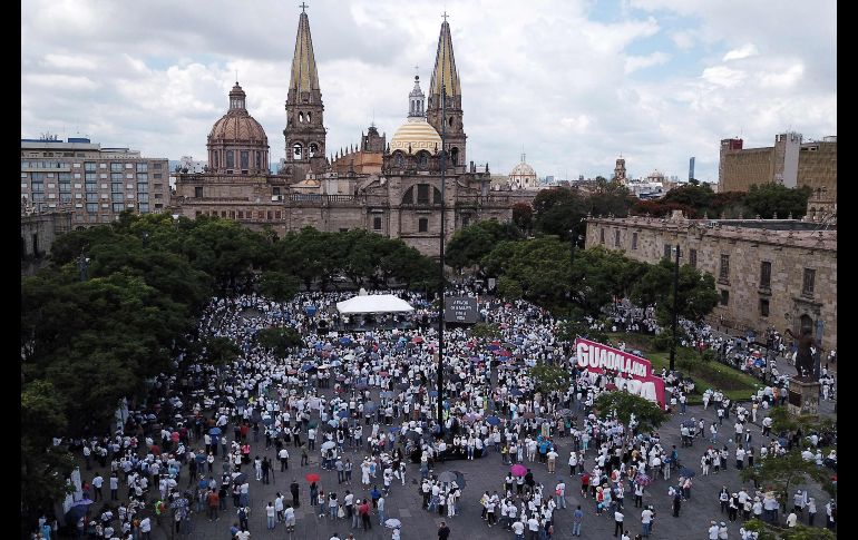 La protesta concluyó en la Plaza Liberación. AFP/U. Ruiz