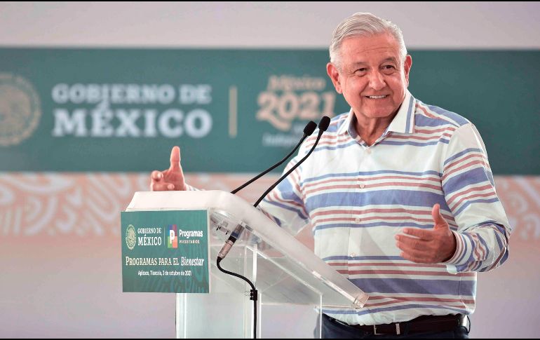 López Obrador presidió Programas para el Bienestar en Colegio de Bachilleres de Tlaxcala. ESPECIAL/Presidencia