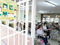 Veracruz. Como parte del protocolo contra el COVID-19, en las escuelas hay letreros que recuerdan las medidas sanitarias. SUN