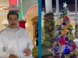 Maduro, a través de un video, exhibe árboles de Navidad, guirnaldas, coronas, luces, ciervos y más parafernalia propia de la temporada navideña en puertas, corredores y jardines de la casa presidencial. ESPECIAL