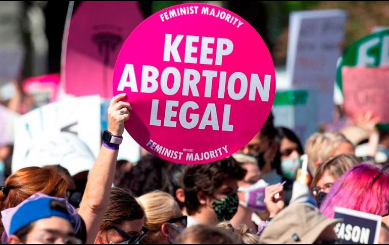 Vista de una marcha en favor del aborto realizada el 2 de octubre de 2021 en Washington. EFE/M. Reynolds