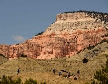 Las condiciones climáticas y geológicas de la zona de Staircase han permitido hallar los restos fósiles mejor conservados de dinosaurios en el mundo. AFP/P. Fallon