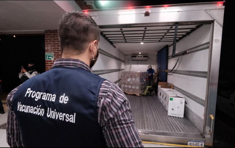 El cargamento de vacunas anti COVID19 que llegó el sábado corresponde a la entrega número 41 para Jalisco de parte de la Federación. ESPECIAL/SSJ