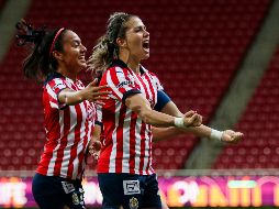Alicia Cervantes en festejo. Los tres goles del partido fueron anotados en los últimos nueve minutos. IMAGO7/F. Meza