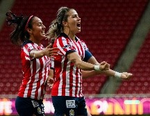 Alicia Cervantes en festejo. Los tres goles del partido fueron anotados en los últimos nueve minutos. IMAGO7/F. Meza