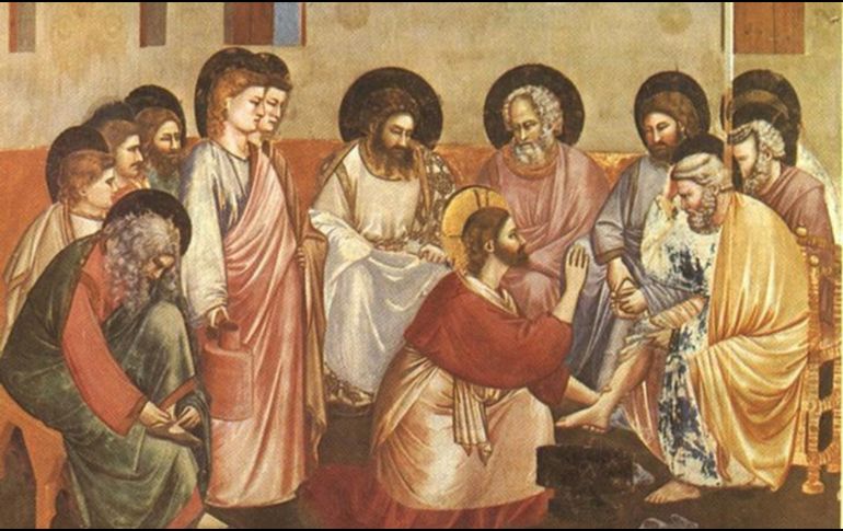 La vida y muerte de Jesús, bajo la forma total del «servicio», son la fuente de nuestra salvación y de la reconciliación de la humanidad con Dios. WIKIMEDIA/«Jesús lavado los pies a Pedro», de Giotto
