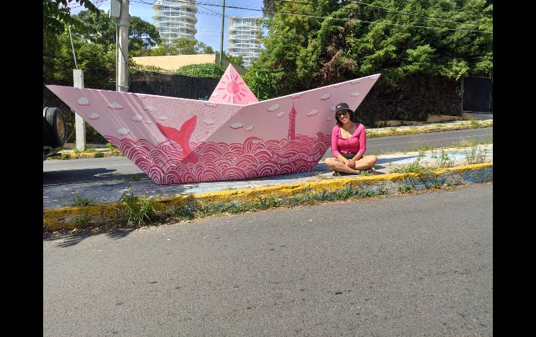 Una serie de esculturas en la ciudad se suman al apoyo del cáncer de mama / Foto: Cortesía Julieta Alvarado