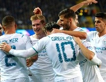 RESPIRO. Manchester City suma 6 puntos y venció con facilidad a un rival que marchaba invicto en el grupo. AP/O. MATTHYS