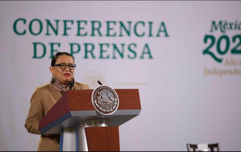 La titular de la SSPC Rosa Icela Rodríguez, presumió de caídas de 20.1 % en los delitos financieros. SUN / ARCHIVO