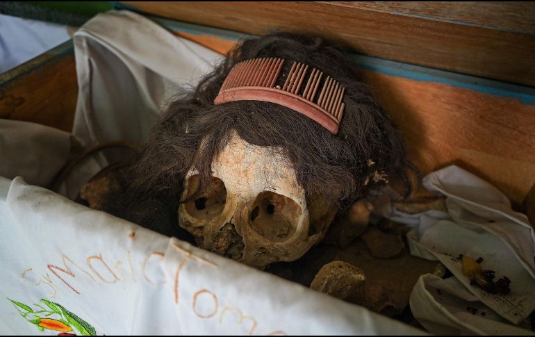El ritual llamado en maya Choo Ba'ak se desarrolla unos 10 días antes de la festividad del Día de Muertos. AFP/L. Pérez,
