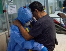 Paciente peruano, contagiado de COVID-19, en el hospital de Virgen de Fátima. AFP/E. Benavides