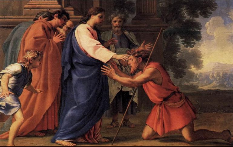 «“Vete; tu fe te ha salvado”. Al momento recobró la vista y comenzó a seguirlo por el camino». WIKIMEDIA/«Jesús curando al ciego cerca de Jericó», de Eustache Le Sueur.