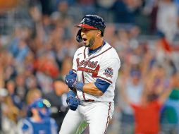 Valioso. Eddie Rosario conectó 14 hits en 25 turnos ante los Dodgers. Su último imparable fue un cuadrangular de tres carreras. AFP/ M. Zarrilli