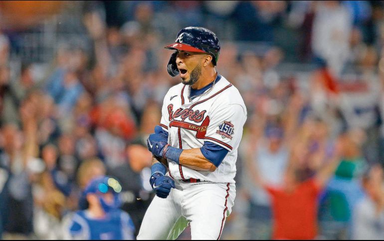 Valioso. Eddie Rosario conectó 14 hits en 25 turnos ante los Dodgers. Su último imparable fue un cuadrangular de tres carreras. AFP/ M. Zarrilli