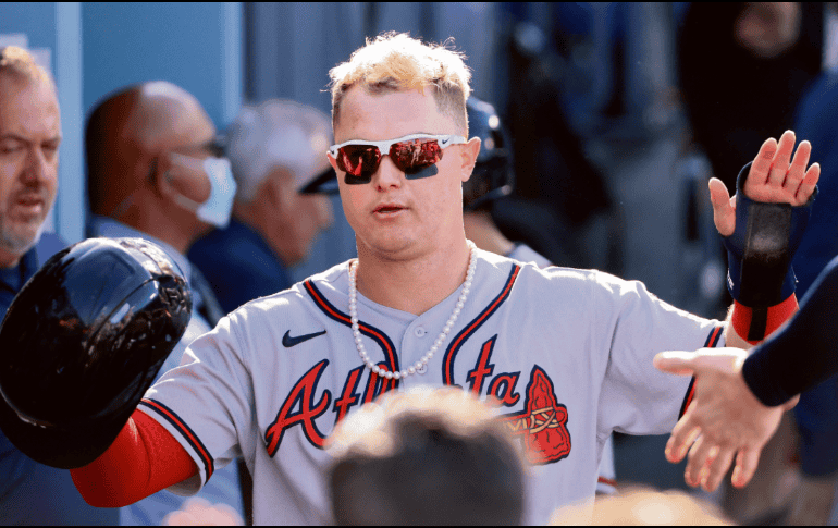Valioso. Joc Pederson mostró su poderío a partir del momento en el que llegó a los Bravos y en Postemporada ha sido vital. AFP/ H. How