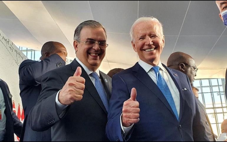Ebrard y Biden se encontraron en la cumbre del G20. EFE / SRE