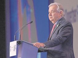 Guterres estuvo presente en la ceremonia de inauguración de la cumbre de líderes de la COP26. AFP/P. Ellis