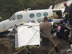 La avioneta, modelo Beech Aircraft, se precipitó sobre la región serrana de Caratinga, en el interior del estado de Minas Gerais, Brasil. AFP / MINAS GERAIS CIVIL POLICE