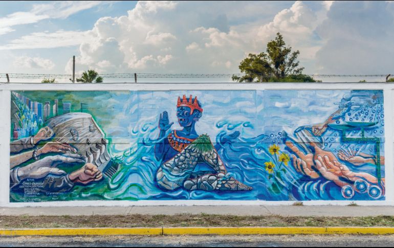 La oportunidad del agua. Mural realizado por Obed Calderón. Cortesía/ Angélica Grajeda