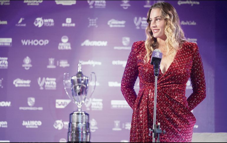 Imponente. Al ser la número 2 del ranking mundial de la WTA, Sabalenka disputará el AKRON WTA Finals como la mejor sembrada del cuadro. AFP/ H. Vivas