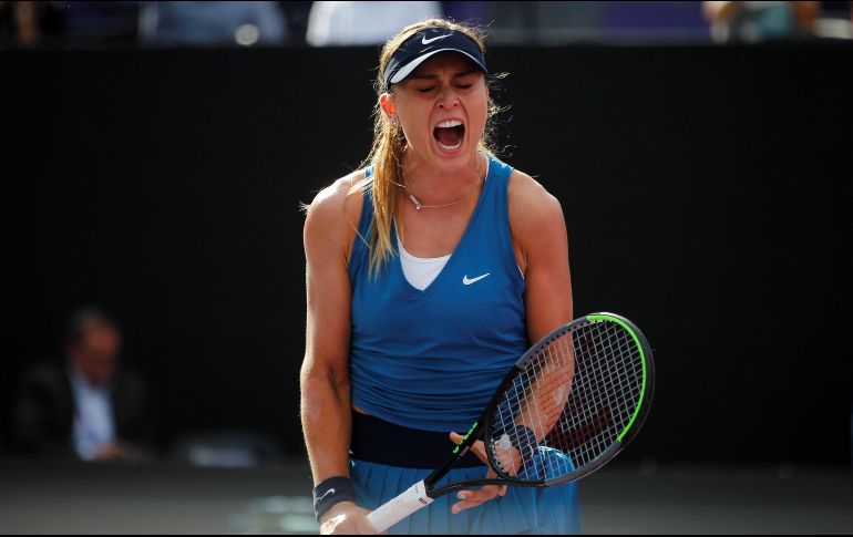 SÓLIDA. Paula Badosa se ganó los aplausos del público y además se despachó con un total de 10 aces en todo el partido. EFE/F. GUASCO