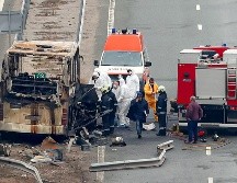 La madrugada del martes un autobús se incendió en una autopista de Bulgaria. AP / M. CHERNEV