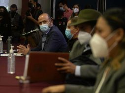 El rector de la Universidad de Guadalajara, Ricardo Villanueva, durante su reunión con diputados de Movimiento Ciudadano. EL INFORMADOR/G. Gallo
