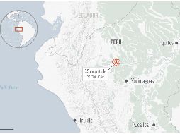 Ell terremoto se registró a las 05:52 locales (04:52 horas tiempo de México) con epicentro a 98 kilómetros al este de Santa María de Nieva en Condorcanqui, Amazonas. AP /