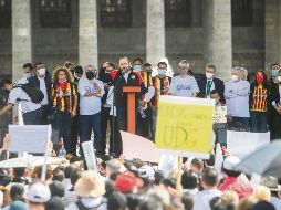 Villanueva. El Rector de la U de G hizo acto de presencia en la manifestación, generada por la misma casa de estudios. El Informador/ G. Gallo