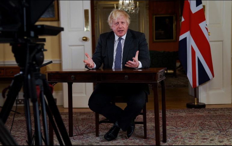 El primer ministro británico, Boris Johnson, ofreció un mensaje televisado a la nación. AFP/K. O'Connor