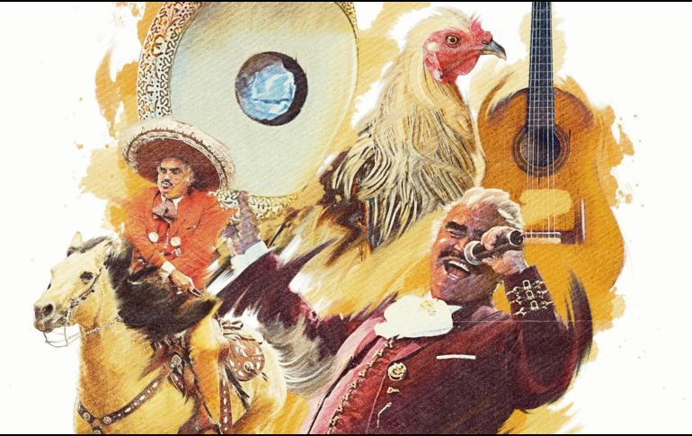 Artista. Además de cantar, Vicente Fernández participó en diversas películas. El Informador/ Ilustración: E. Victoria