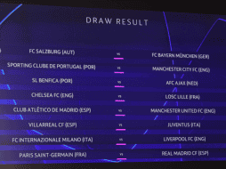 Definidos. Al repetir el sorteo, así quedó definida la serie de octavos de final de la Champions League. EFE