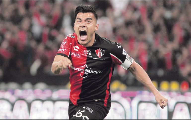 Rocha marcó el gol con el que Atlas igualó el marcador global frente al León el pasado domingo. AFP/U. Ruiz