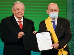 México y Francia cooperan conforme a los principios históricos de la Revolución francesa, destacó AMLO. AFP / A. Estrella