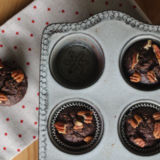 Muffins de plátano y chocolate para Año Nuevo