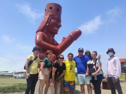 La estatua de tres metros en Perú simboliza la cultura prehispánica moche. FACEBOOK / @Municipalidad Distrital de Moche - MDM