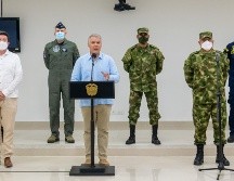 El presidente colombiano, Iván Duque, expresó que las fuerzas armadas actuarán en la zona en disputa por los grupos rebeldes. EFE/Presidencia de Colombia