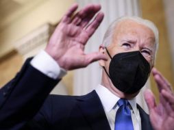 Frenar la vacuna COVID obligatoria, sería un golpe muy fuerte puesto que una de las responsabilidades más grandes del presiente Joe Biden es enfrentarse a la pandemia. AFP/ E. Hockstein